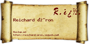 Reichard Áron névjegykártya